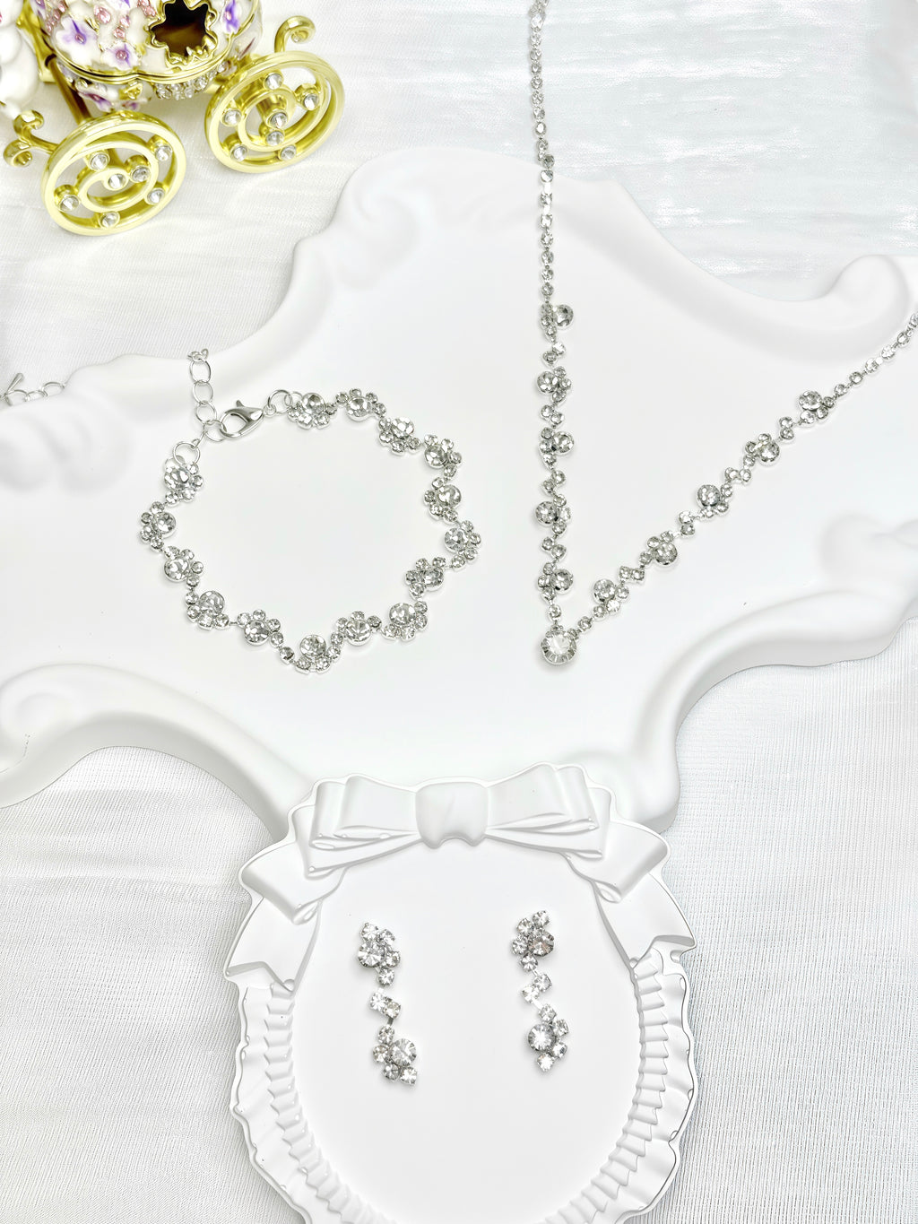 Sparkling Shiny White Zircon Jewel Set