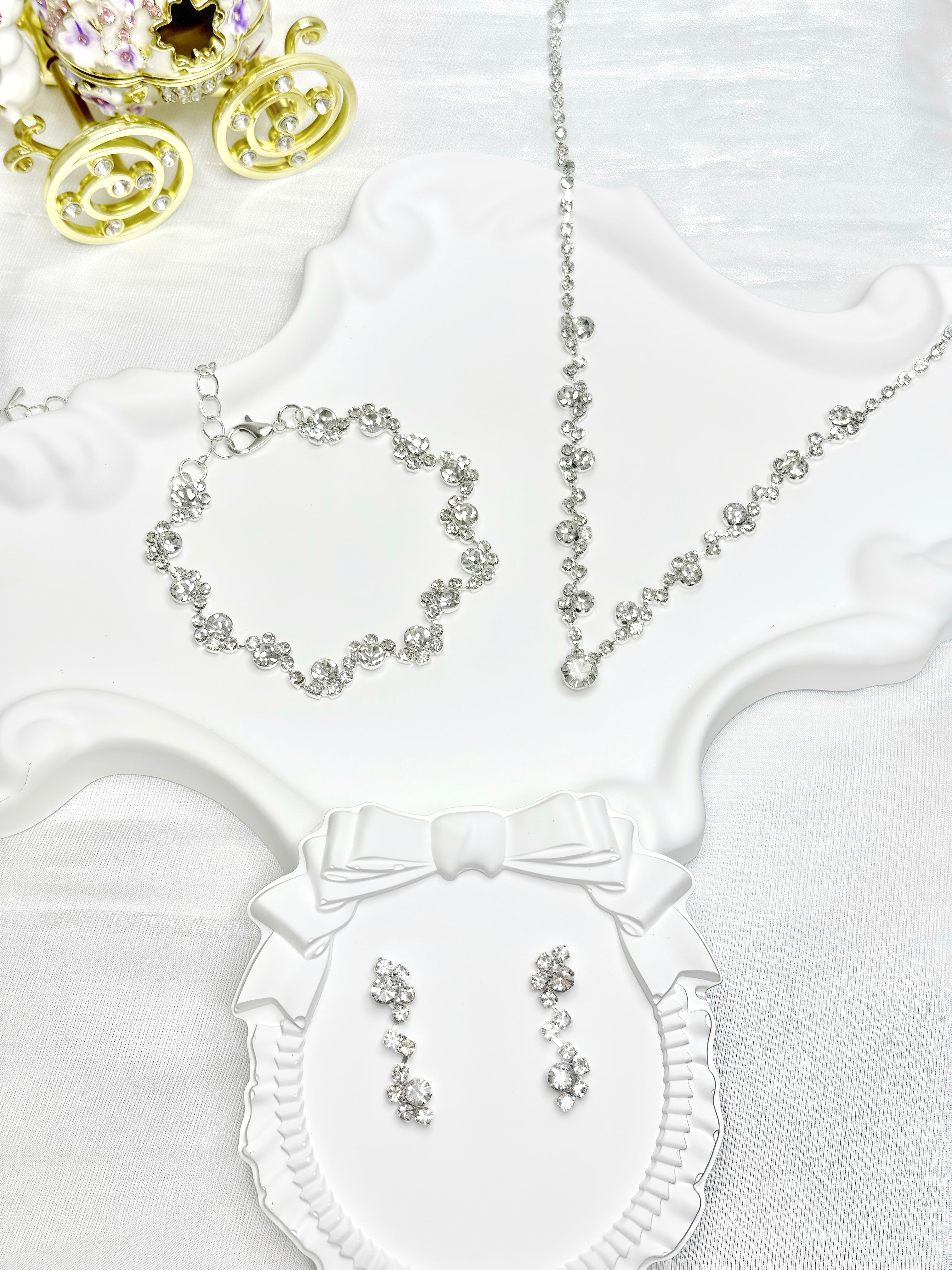 Sparkling Shiny White Zircon Jewel Set