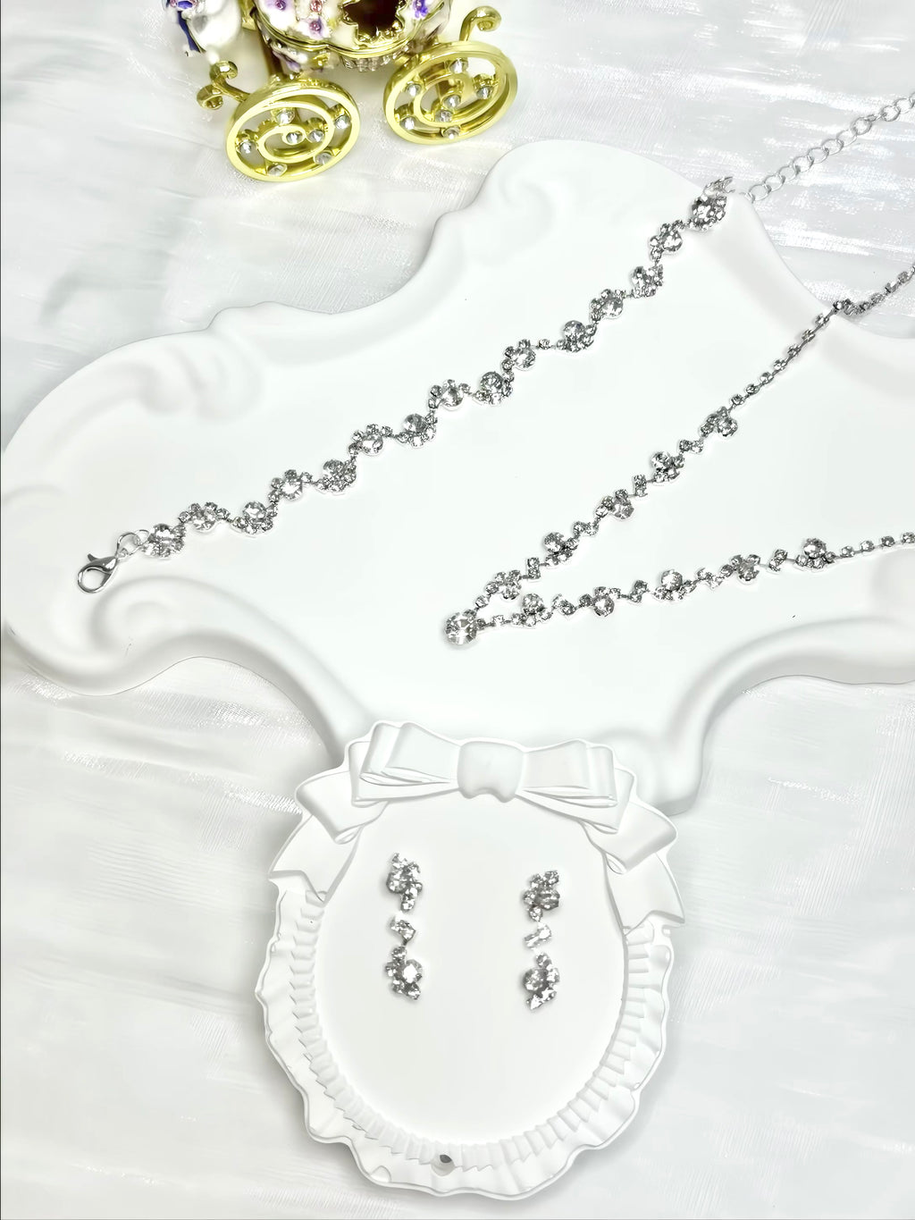 Sparkling Shiny White Zircon Jewel Set