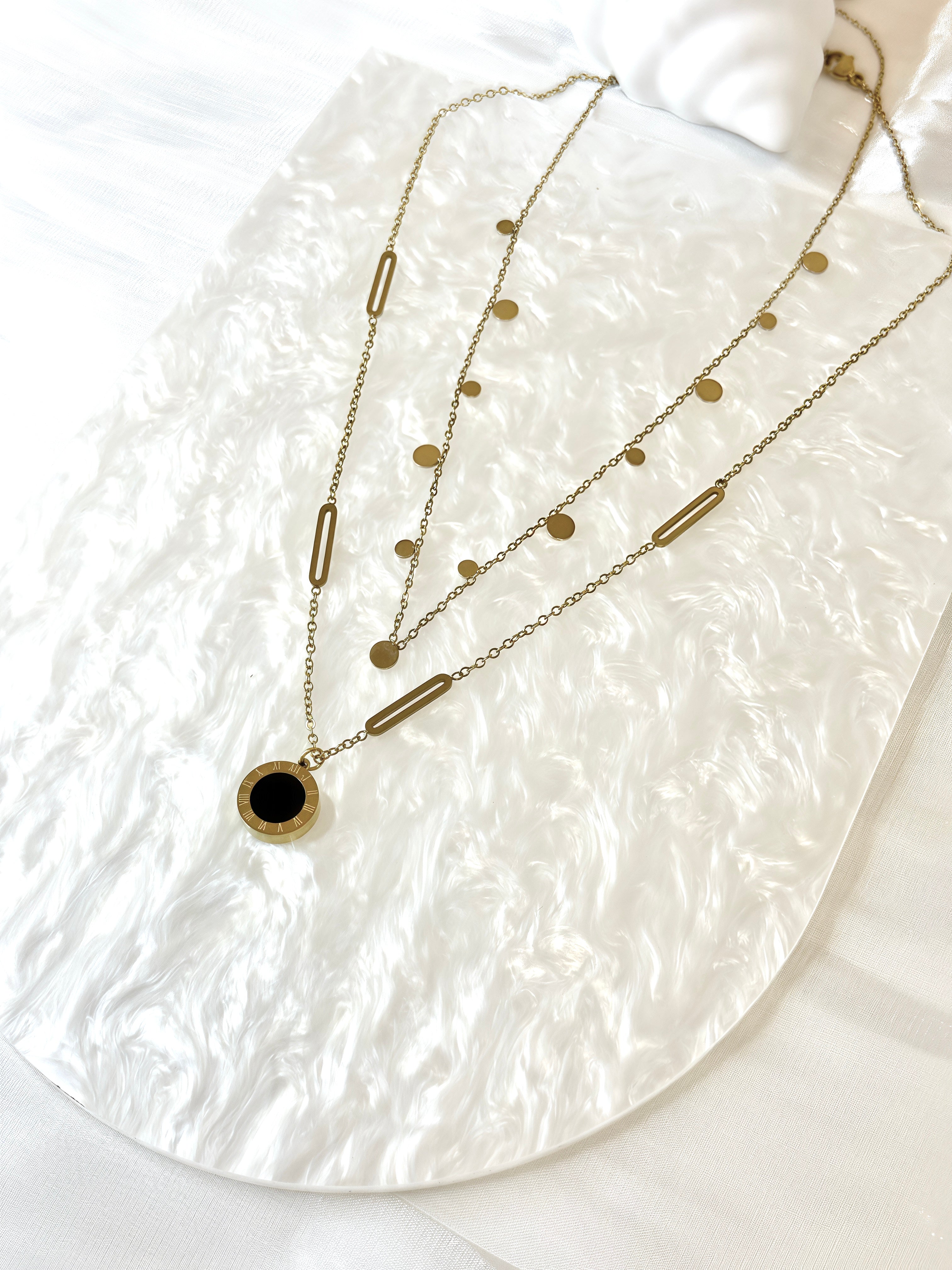 White Two-Sided Roman Numeral Jewel Set