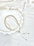 White Pearl and Zircon Double Wear Bracelet