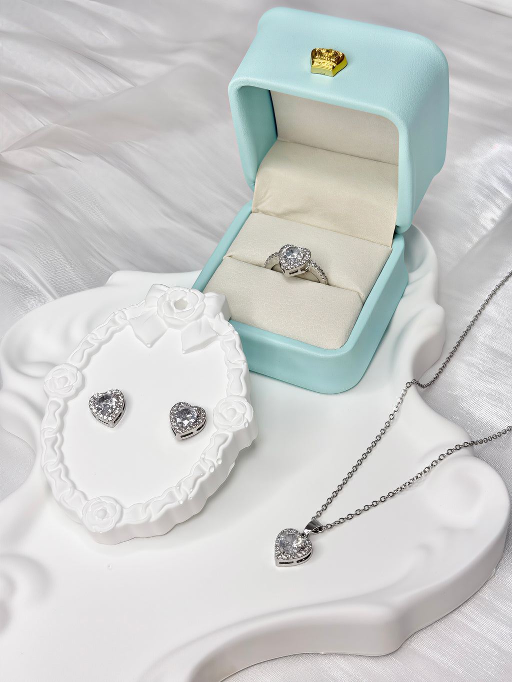 Heart Shape Shiny Jewel Set