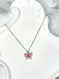 Pink Butterfly Dreamy Shiny Necklace