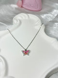 Pink Butterfly Dreamy Shiny Necklace