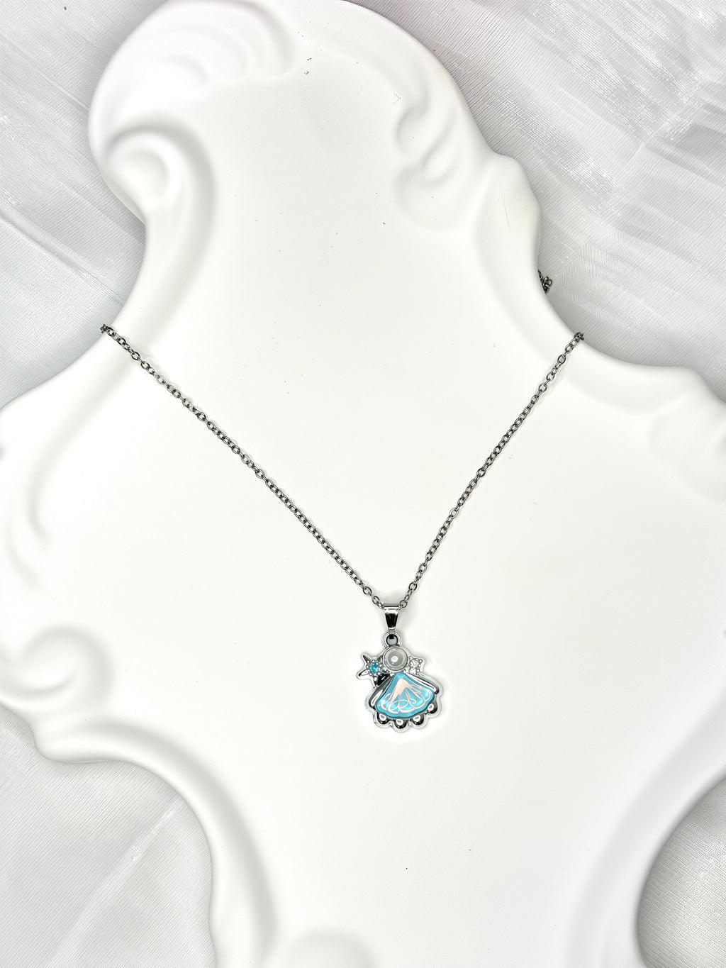 Ocean Blue Seashell Necklace