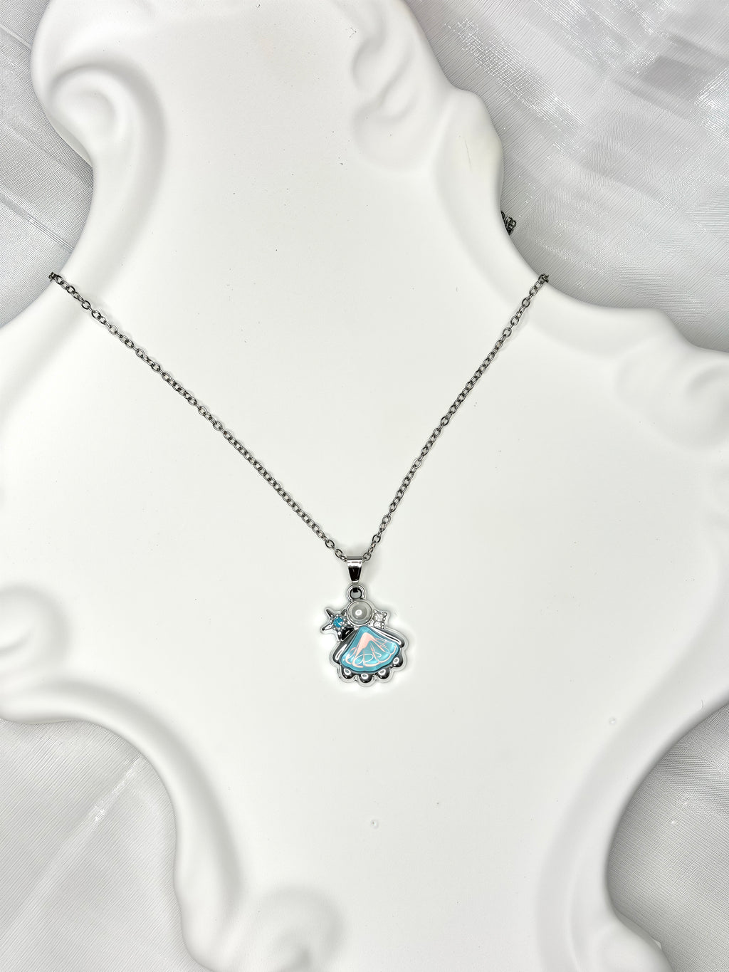 Ocean Blue Seashell Necklace