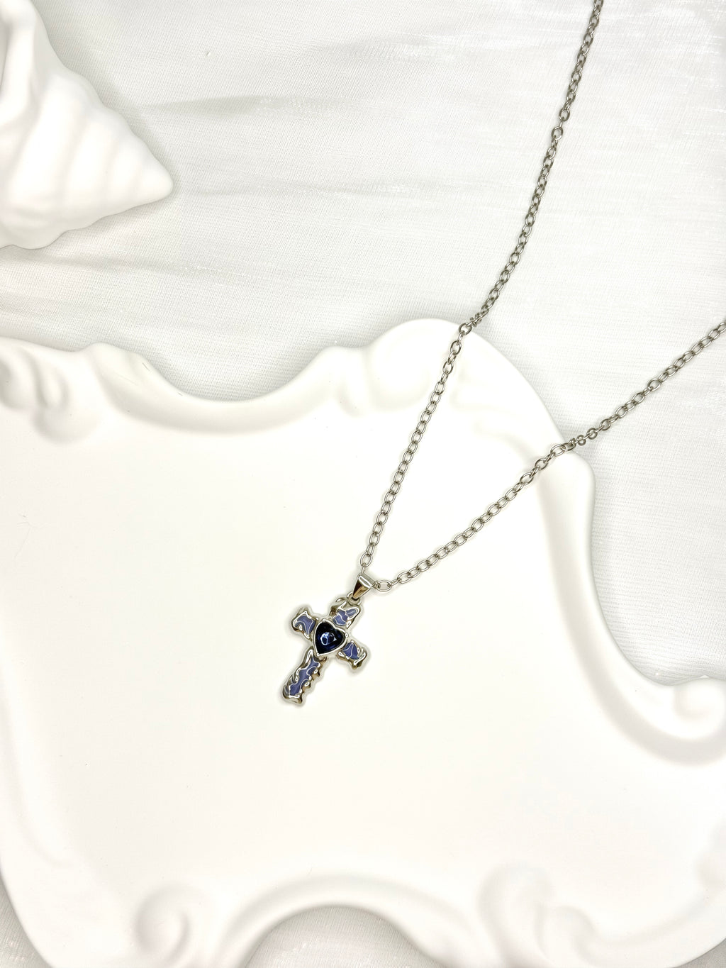 Blue Cross Necklace