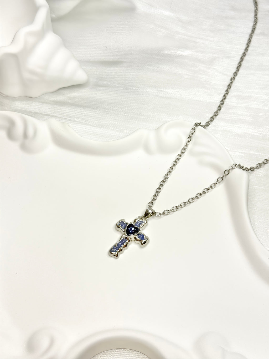 Blue Cross Necklace
