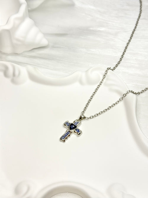 Blue Cross Necklace