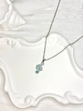 Blue Rhinestone Music Note Necklace