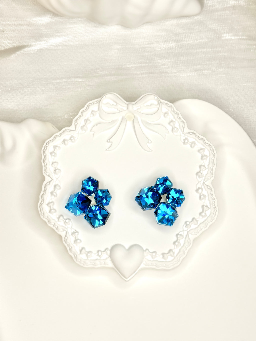 Ice Blue Cube Earrings