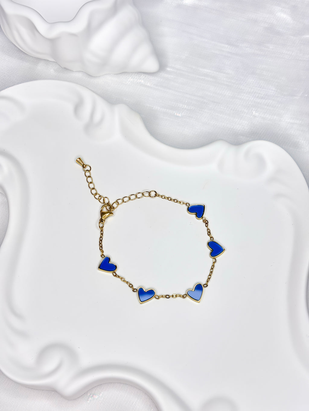 Blue Heart Titanium Steel Bracelet