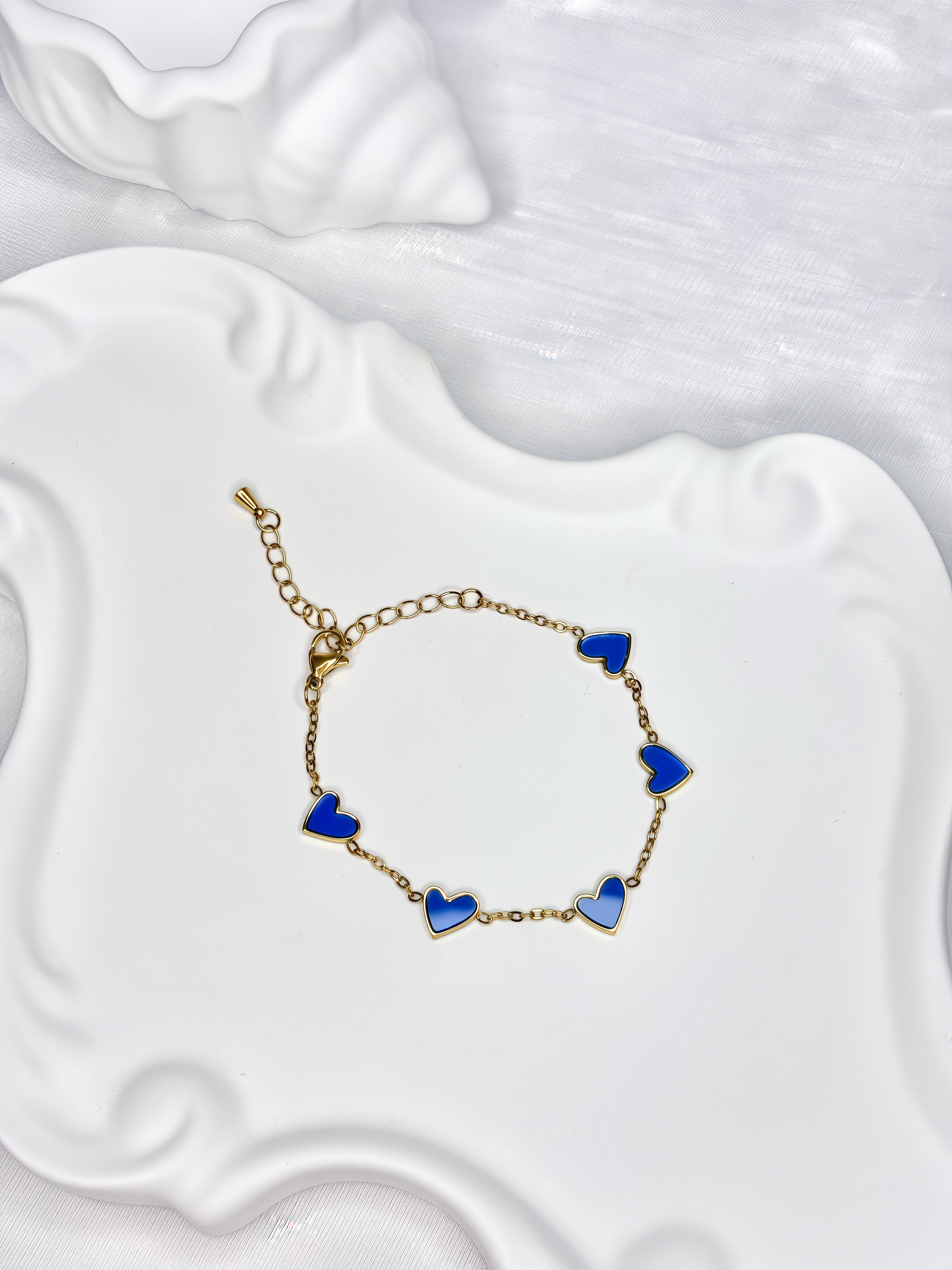 Blue Heart Titanium Steel Bracelet