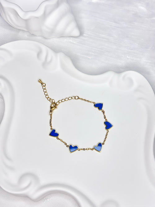 Blue Heart Titanium Steel Bracelet