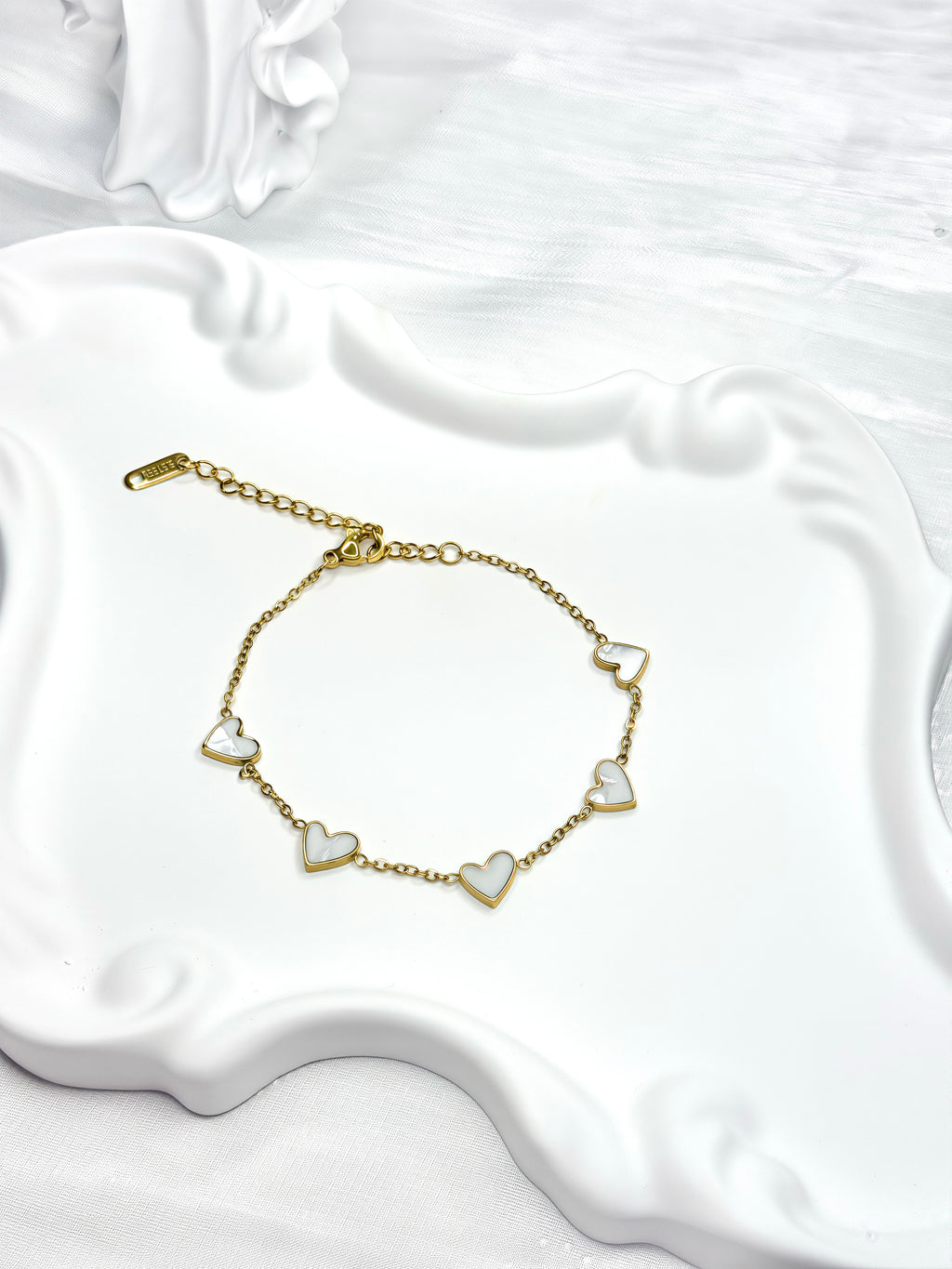 White Heart Titanium Steel Bracelet