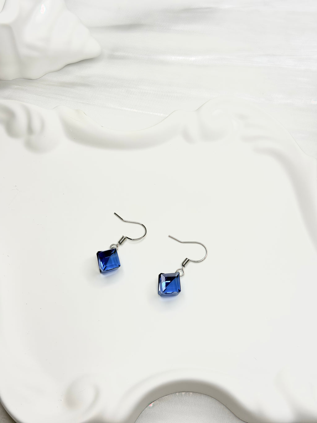 Blue Aurora Square Earrings