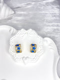 Boho Hollow Blue Floral Earrings