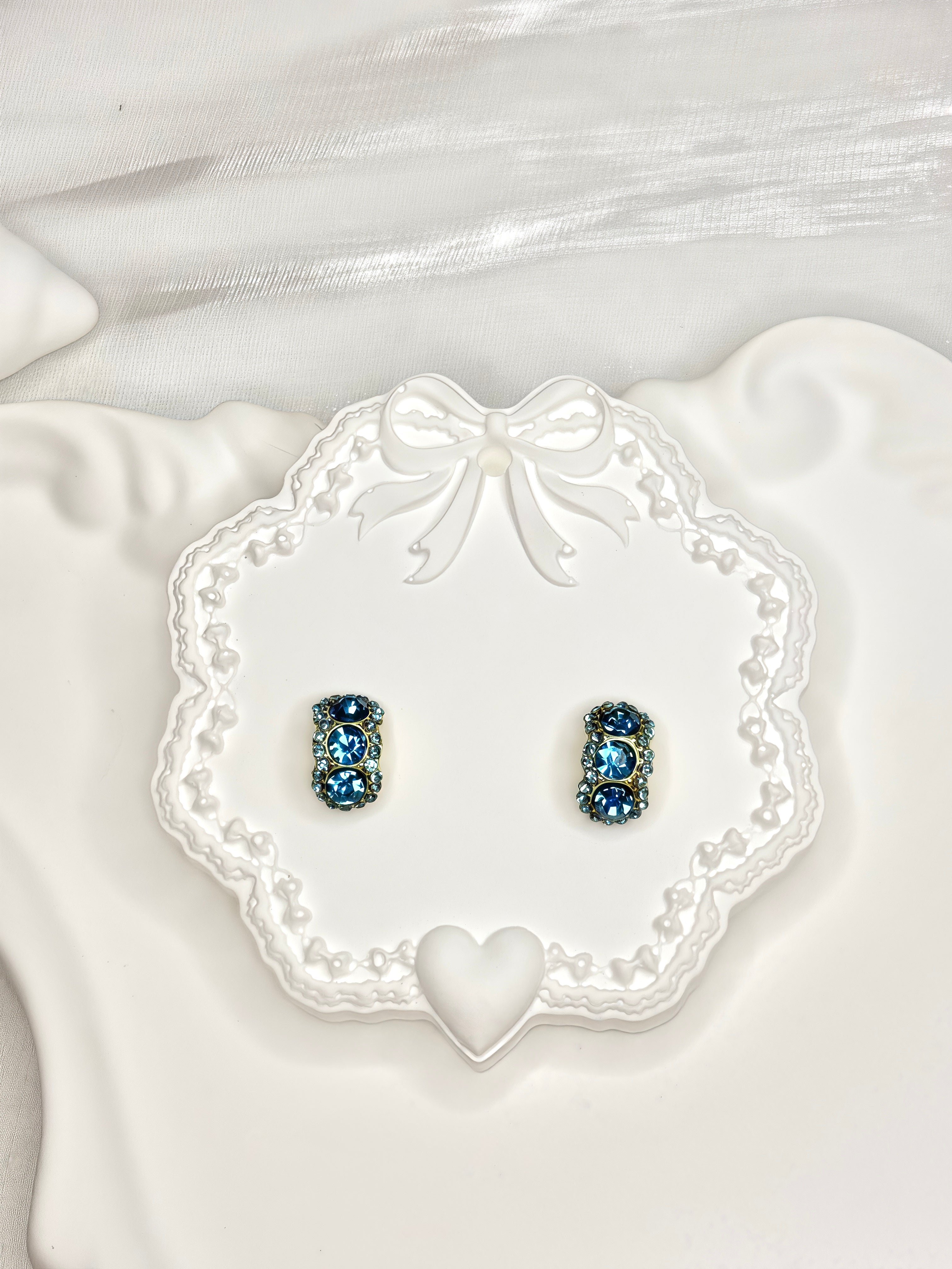 Sparkling Blue Zircon Earrings