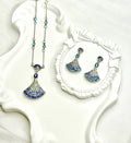 Gradient Blue Fan-Shaped Jewel Set