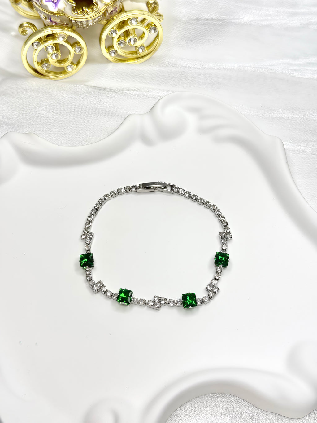 Sparkling Green Cubic Zirconia Bracelet
