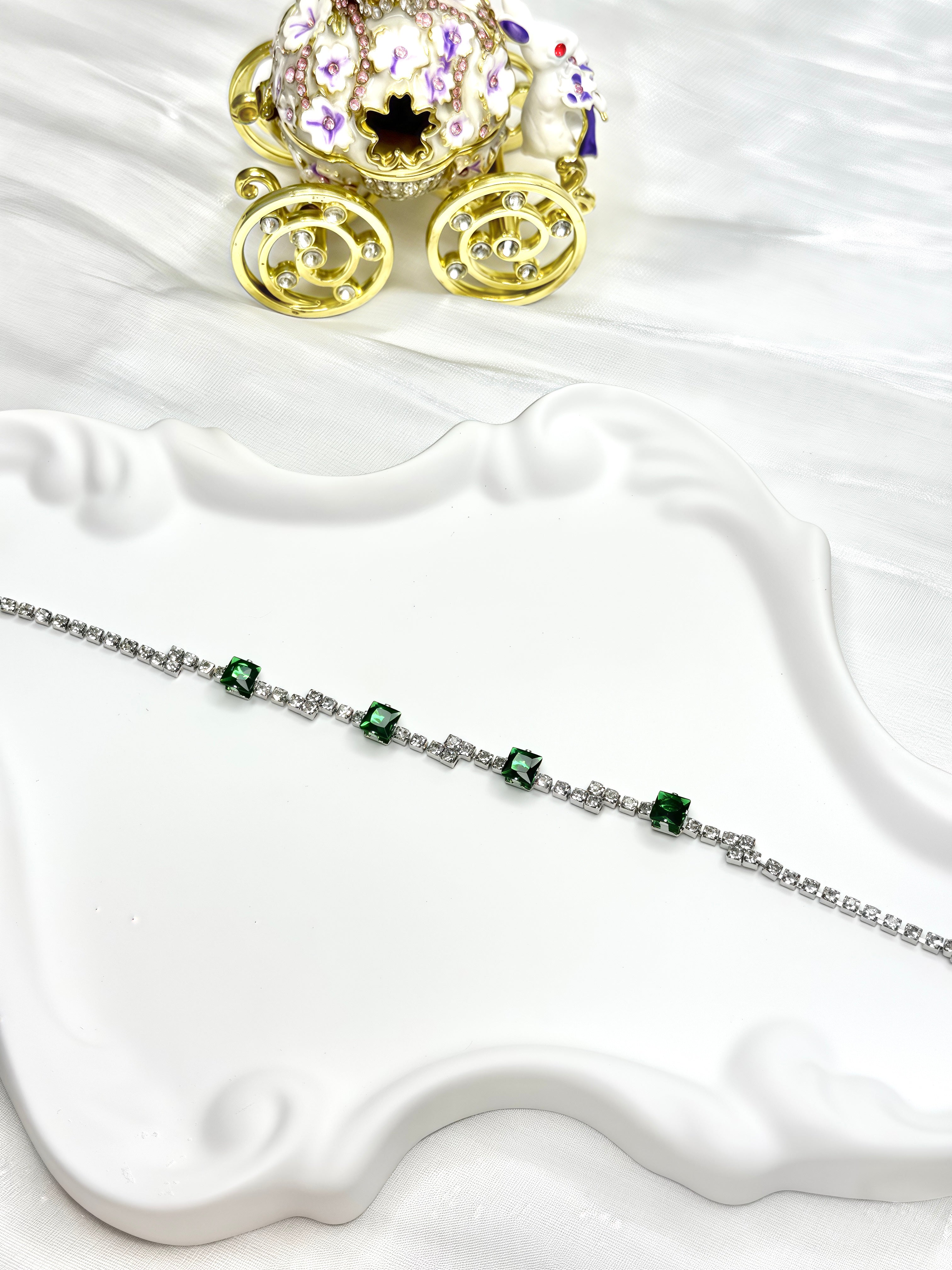 Sparkling Green Cubic Zirconia Bracelet