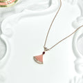 Pink Fan-shaped Shiny Zircon Necklace