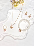 Pink Butterfly Pearl Jewel Set