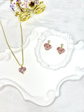 Pink Heart Zircon Jewel Set